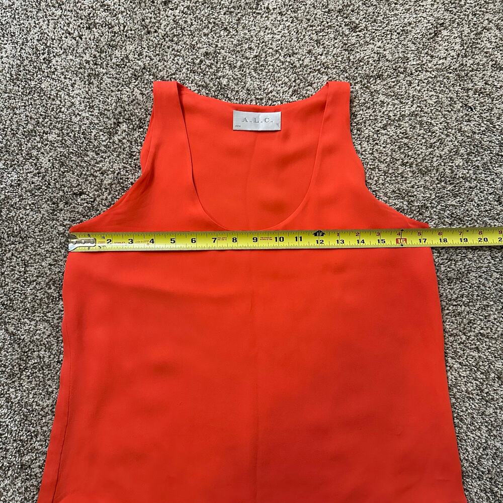 A.L.C. coral orange silk sleeveless top - Picture 8 of 11